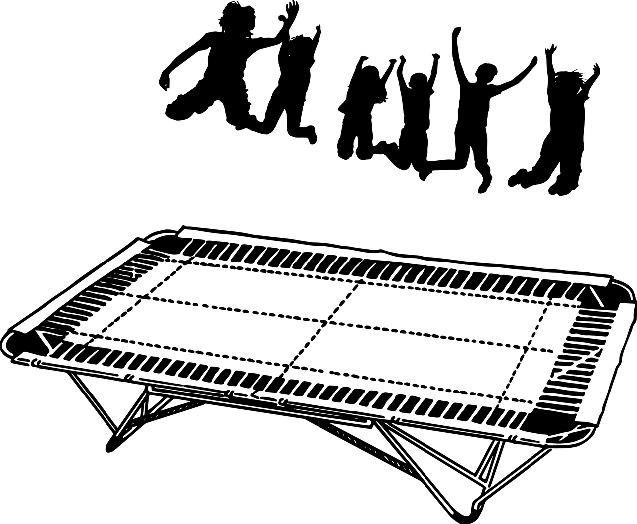 Lidé na trampolíně